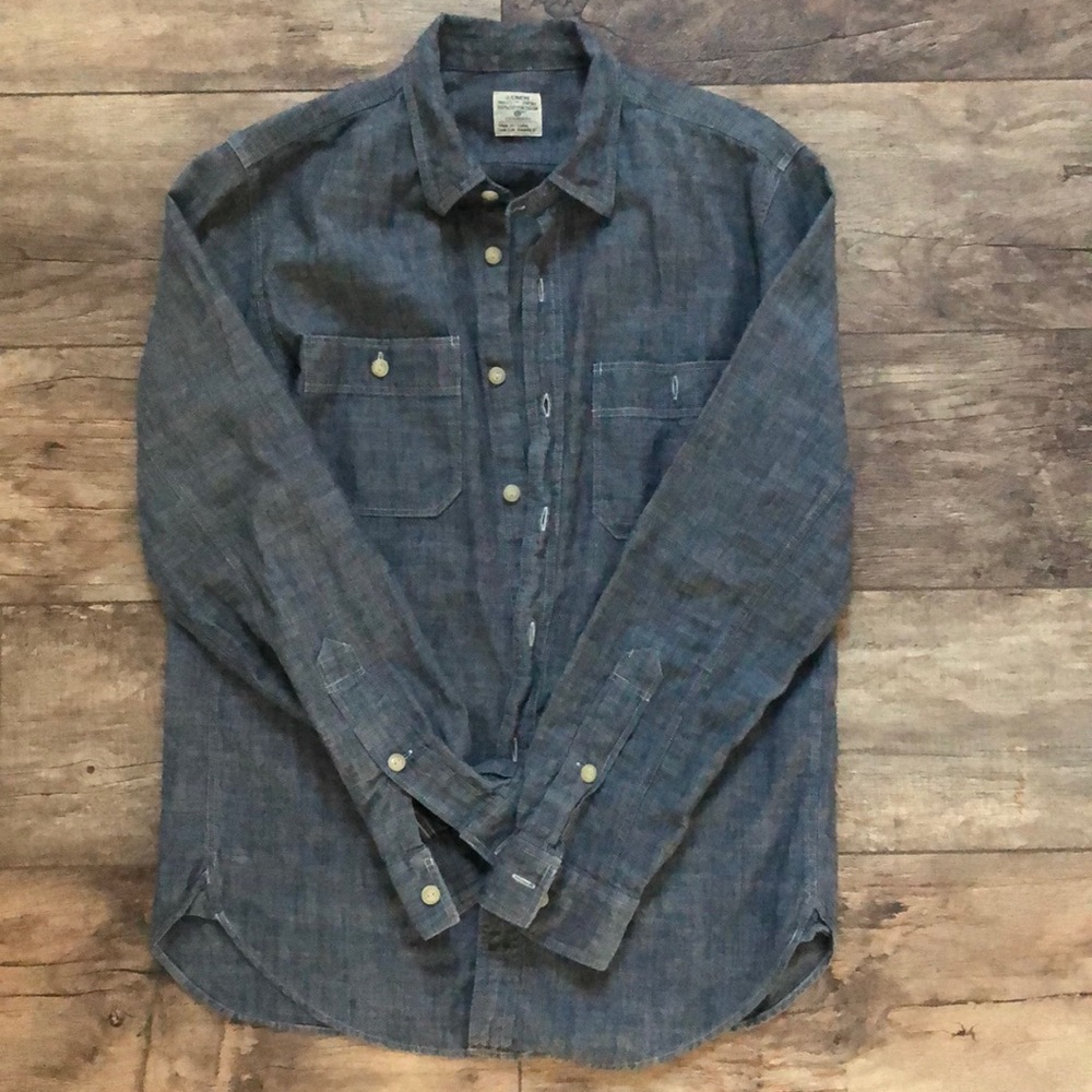 Men’s J Crew Chambray Blue Denim Button Down